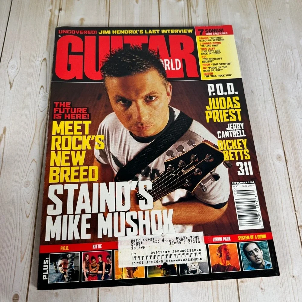 Guitar World Sept 2001 Jimi Hendrix Staind Mike Mushok WITH Poster